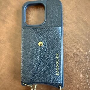 Bandolier Navy Phone Case with Gold Accents